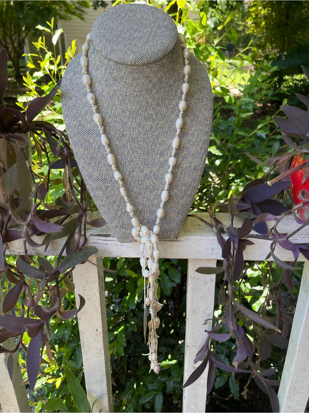 Freshwater Pearl Fringe Necklace in Cream